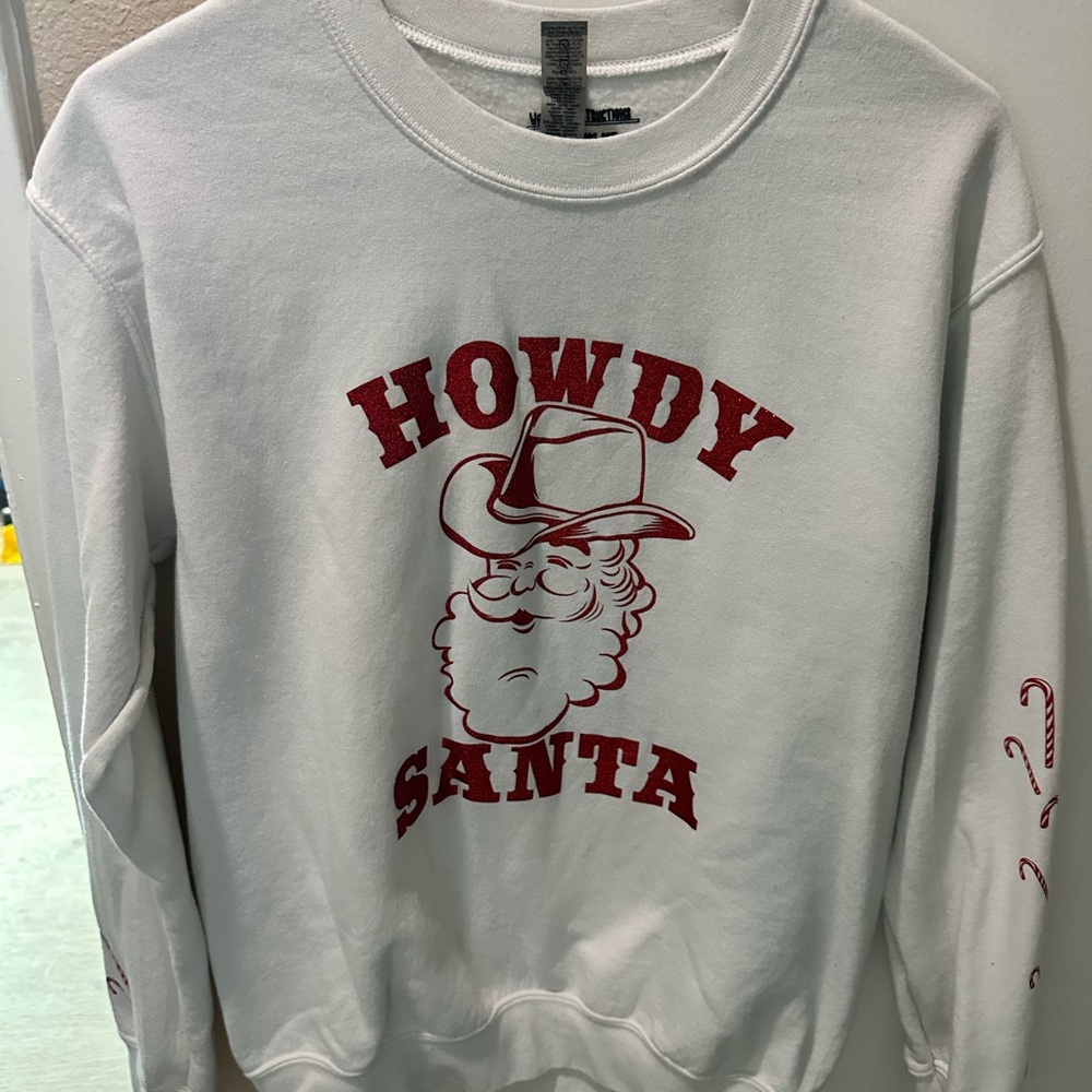 White Howdy Santa Sweater
